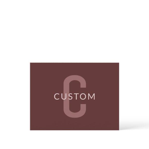 Modern Looking Monogrammed Name | Maroon Red Postcard