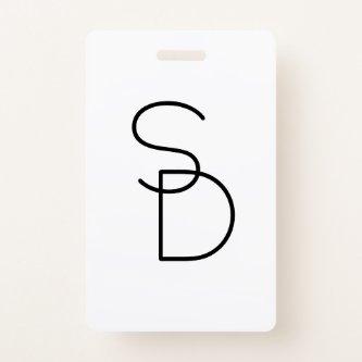 Modern Looking Overlapping Initials Badge