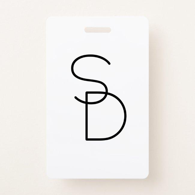 Modern Looking Overlapping Initials Badge