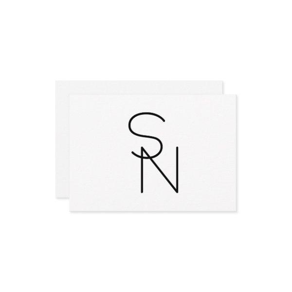 Modern Looking Overlapping Initials Enclosure Card