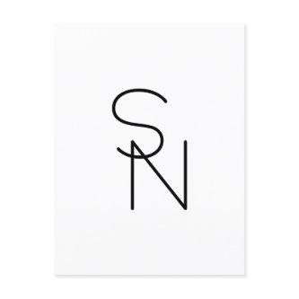 Modern Looking Overlapping Initials Postcard