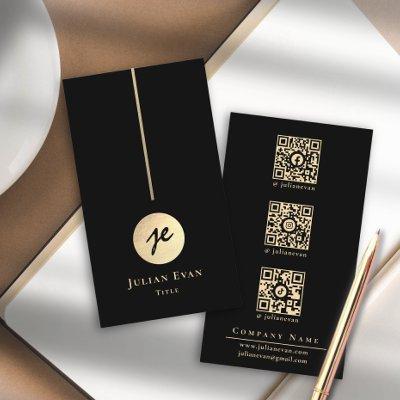 Modern Luxe Black & Gold Monogram Social Media