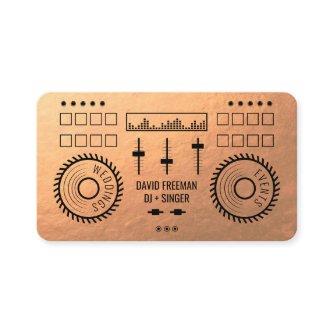 Modern luxury copper foil black dj music turntable