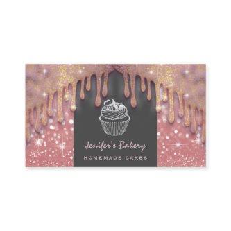 Modern luxury glittery drips cute cupcake bakery