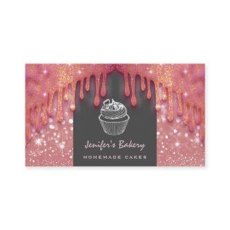 Modern luxury glittery drips cute cupcake bakery