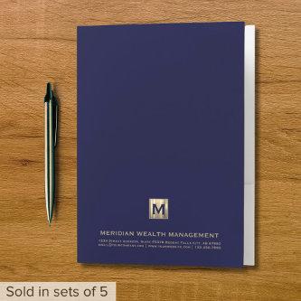 Modern Luxury Monogram Business Pocket Folder