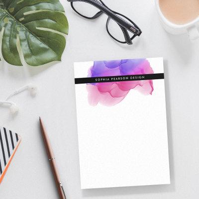 Modern Magenta Watercolor Personalized Post-it Notes