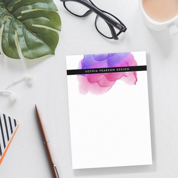Modern Magenta Watercolor Personalized Post-it Notes