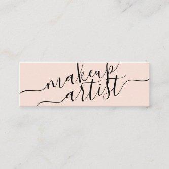 Modern makeup artist typography coral pink trendy mini