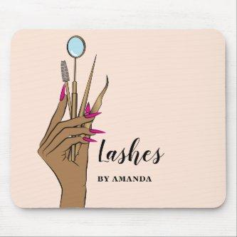 Modern Makeup Eyebrow Eyes Lashes Girly Mouse Pad