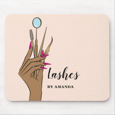 Modern Makeup Eyebrow Eyes Lashes Girly Mouse Pad