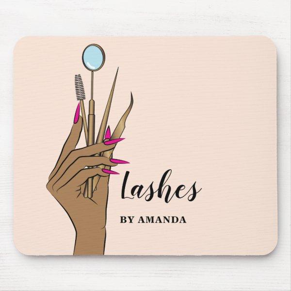 Modern Makeup Eyebrow Eyes Lashes Girly Mouse Pad