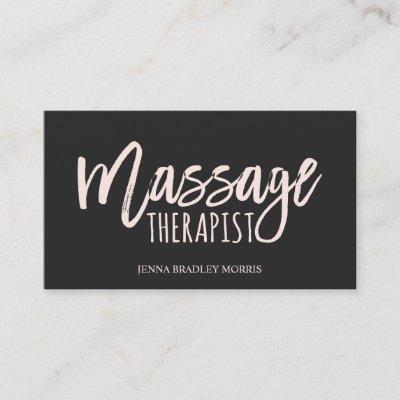 Modern massage therapist script blush pink