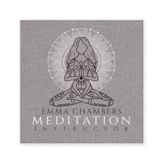 Modern Meditation Instructor Lotus Pose Mandala Square