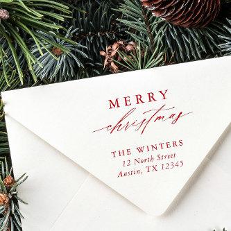 Modern Merry Christmas Return Address Self-inking Stamp