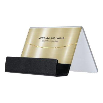 Modern Metallic Gold background Desk  Holder