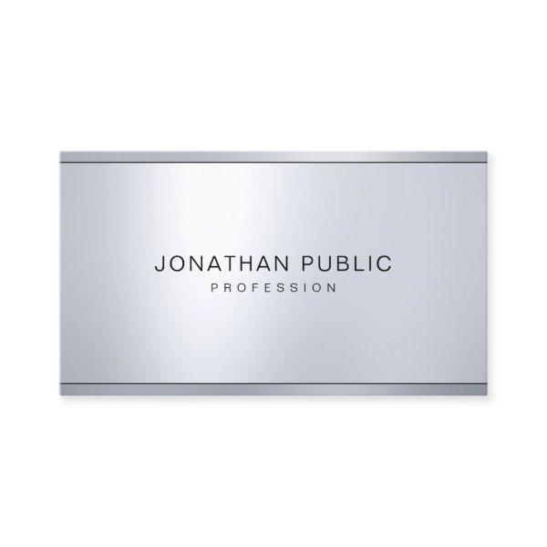 Modern Metallic Silver Look Simple Elegant Cool