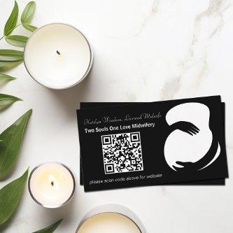 Modern Midwife Doula Maternity Black QR Code
