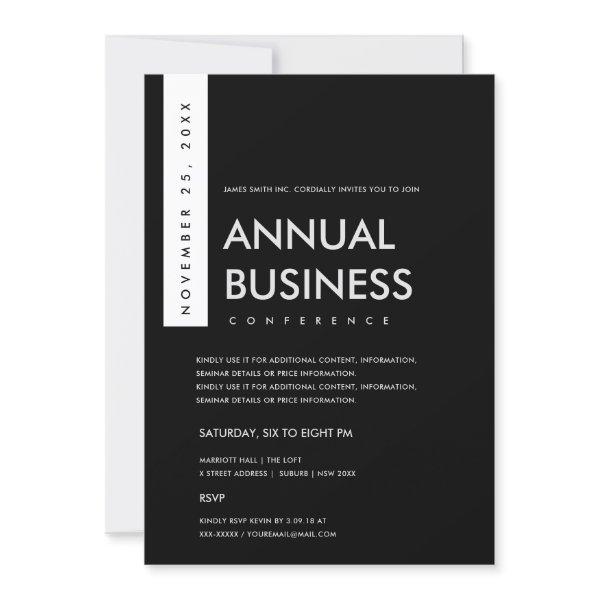 MODERN MINIMAL BLACK AND WHITE CONFERENCE EVENT INVITATION