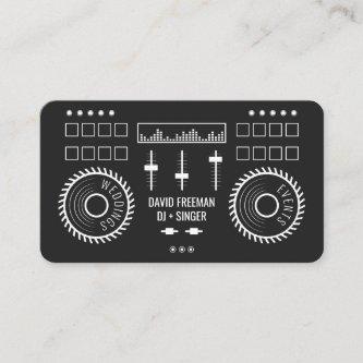 Modern minimal black and white dj music turntable