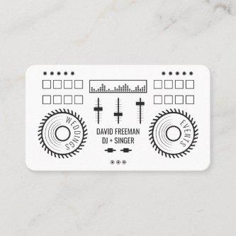 Modern minimal black and white dj music turntable