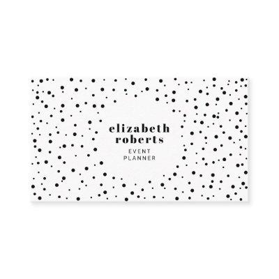 Modern minimal black and white polka dots pattern