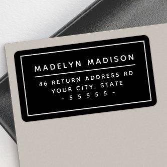 Modern minimal black or any color return address label