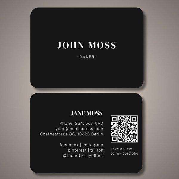 Modern Minimal Black QR Code