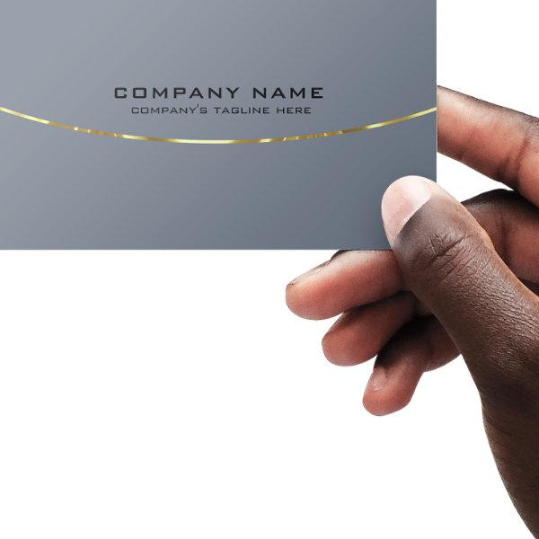Modern Minimal Blue Gray Gold Stripe