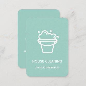 Modern Minimal Bucket Logo House Cleaning Maid