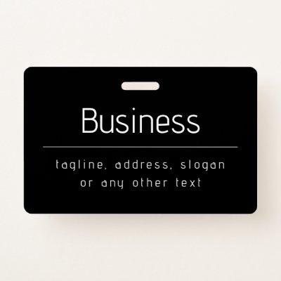 Modern Minimal Business Name & other Info | Black Badge