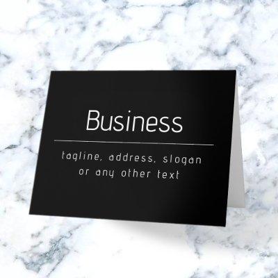 Modern Minimal Business Name & other Info | Black Card