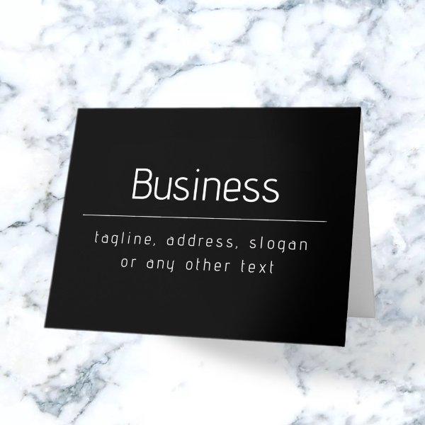 Modern Minimal Business Name & other Info | Black Card