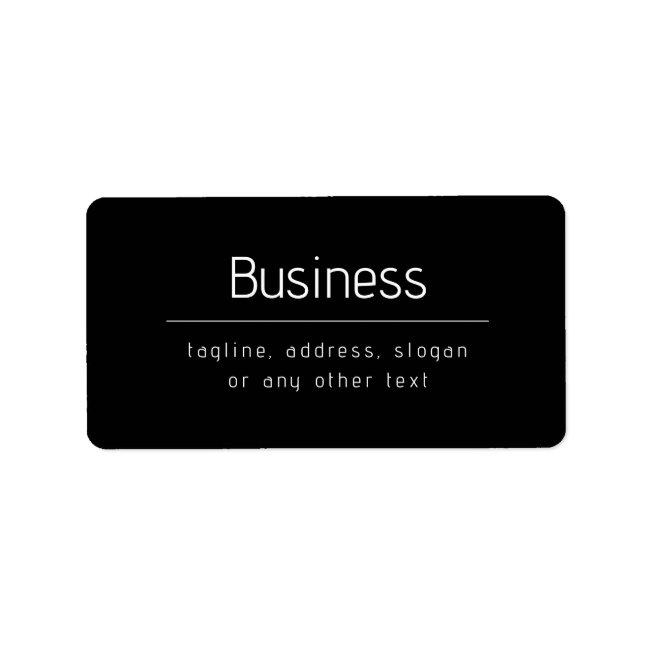 Modern Minimal Business Name & other Info | Black Label