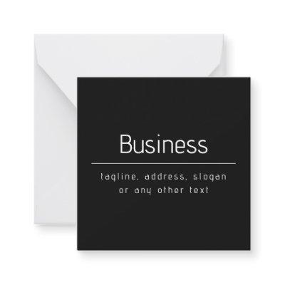 Modern Minimal Business Name & other Info | Black Note Card
