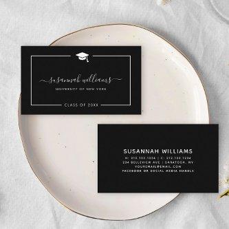 Modern Minimal Chic Script Graduation Calling Card
