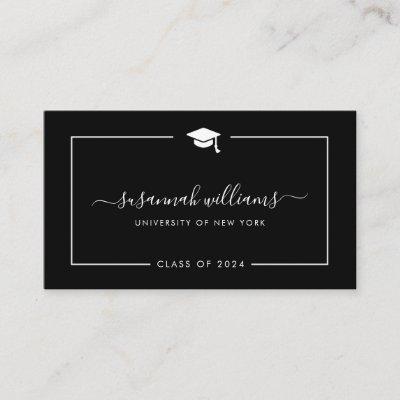 Modern Minimal Chic Script Graduation Calling Card