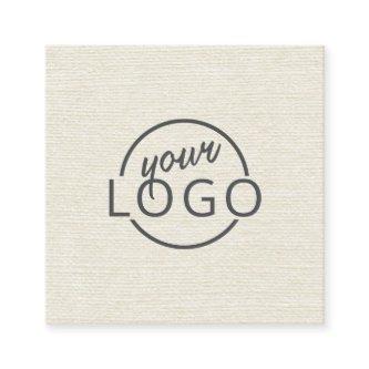 Modern minimal cream ivory linen custom logo square