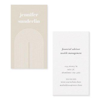 Modern Minimal Cream White Name Geometric Arch