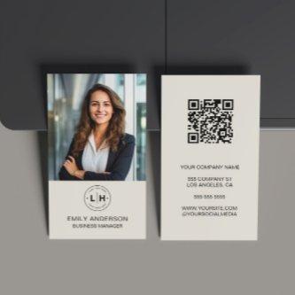 Modern Minimal Custom Photo Logo QR
