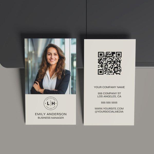 Modern Minimal Custom Photo Logo QR