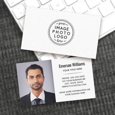 Modern minimal custom photo logo white