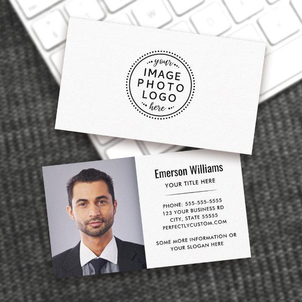 Modern minimal custom photo logo white