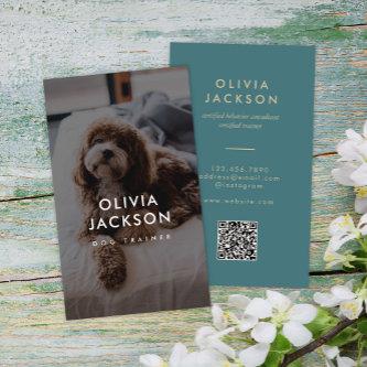 Modern Minimal Dog Trainer Pet Sitter QR Code