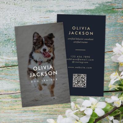 Modern Minimal Dog Trainer Pet Sitter QR Code