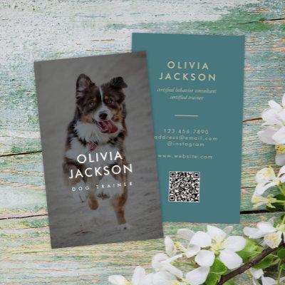 Modern Minimal Dog Trainer Pet Sitter QR Code