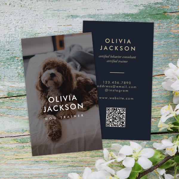 Modern Minimal Dog Trainer Pet Sitter QR Code