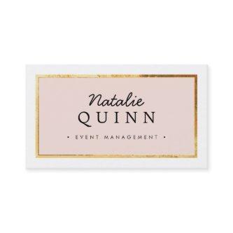 MODERN MINIMAL elegant gold border black pale pink