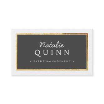 MODERN MINIMAL elegant gold border charcoal grey