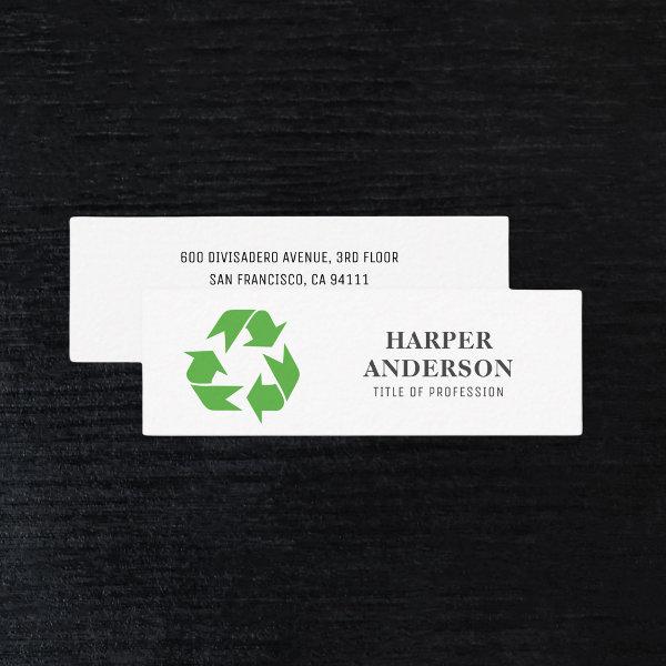 Modern Minimal Green Eco Recycling Professional Mini